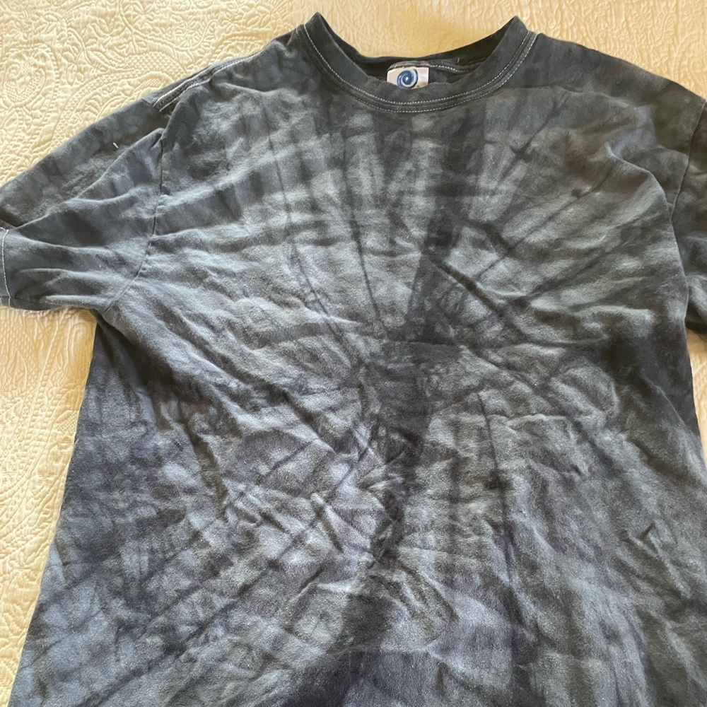 black bleached tie dye tee